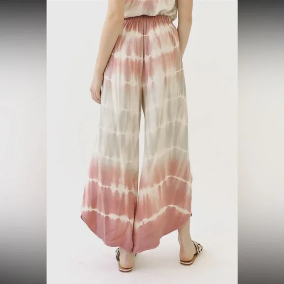 176. NEW Item Tie Dye Cami & Wrap Pants Set Mauve Pink & Stone NEW - Picture 10 of 11